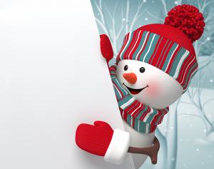 3d snowman, Christmas banner, winter background